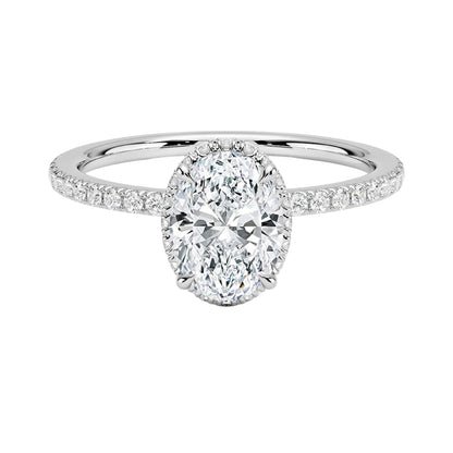 Hidden Halo 1 CT Oval Cut Lab Grown Diamond Ring - view 4