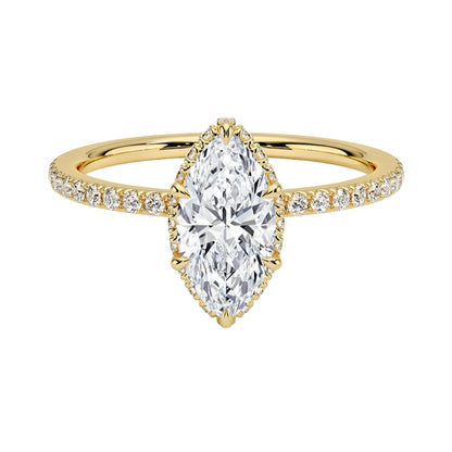 Hidden Halo 1 CT Marquise Cut Lab Grown Diamond Ring - view 6
