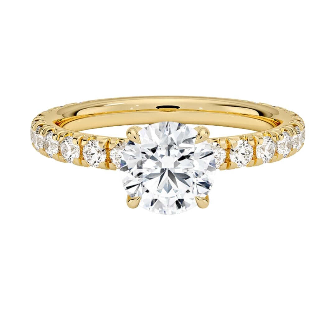 Solitaire 1 CT Round Cut Lab Grown Diamond Engagement Ring - view 1