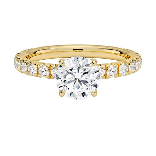Solitaire 1 CT Round Cut Lab Grown Diamond Engagement Ring - view 1