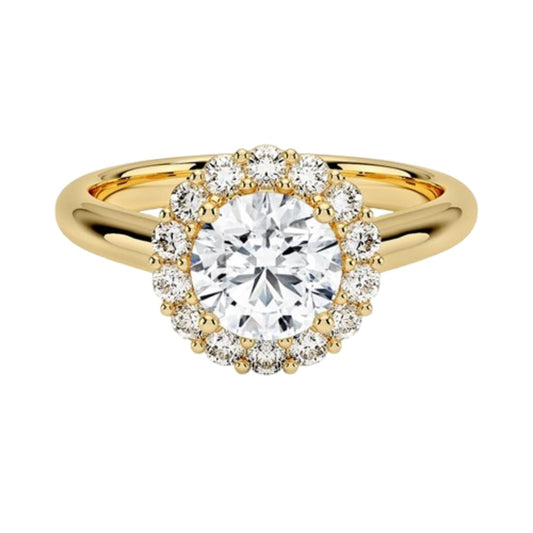 1 CT Round Cut Lab Grown Diamond Engagement Ring - view 1