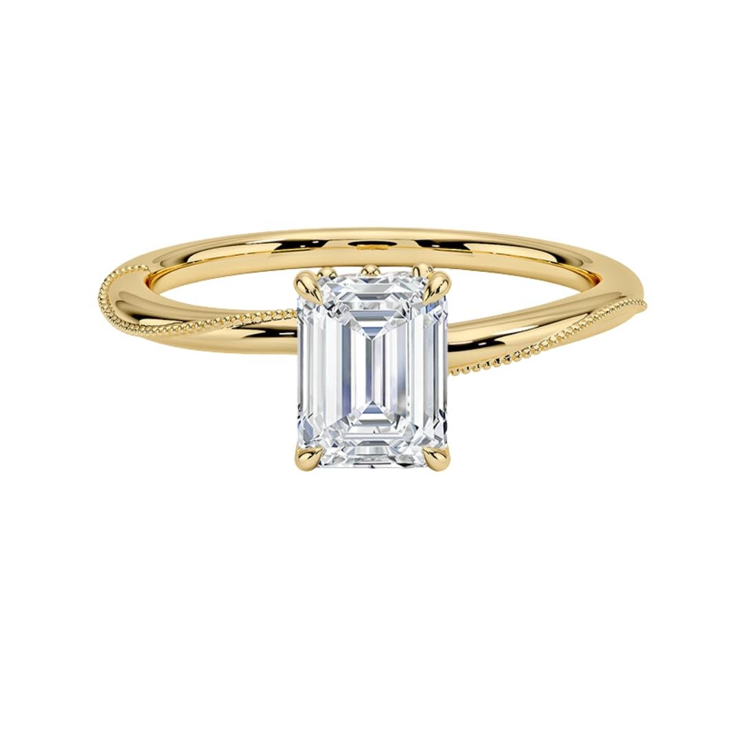 1 CT Emerald Cut Lab Grown Diamond Engagement Ring - view 6
