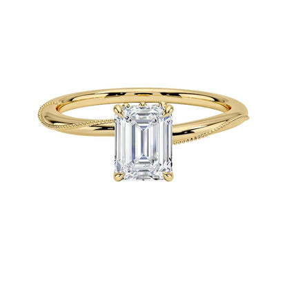 1 CT Emerald Cut Lab Grown Diamond Engagement Ring - view 6