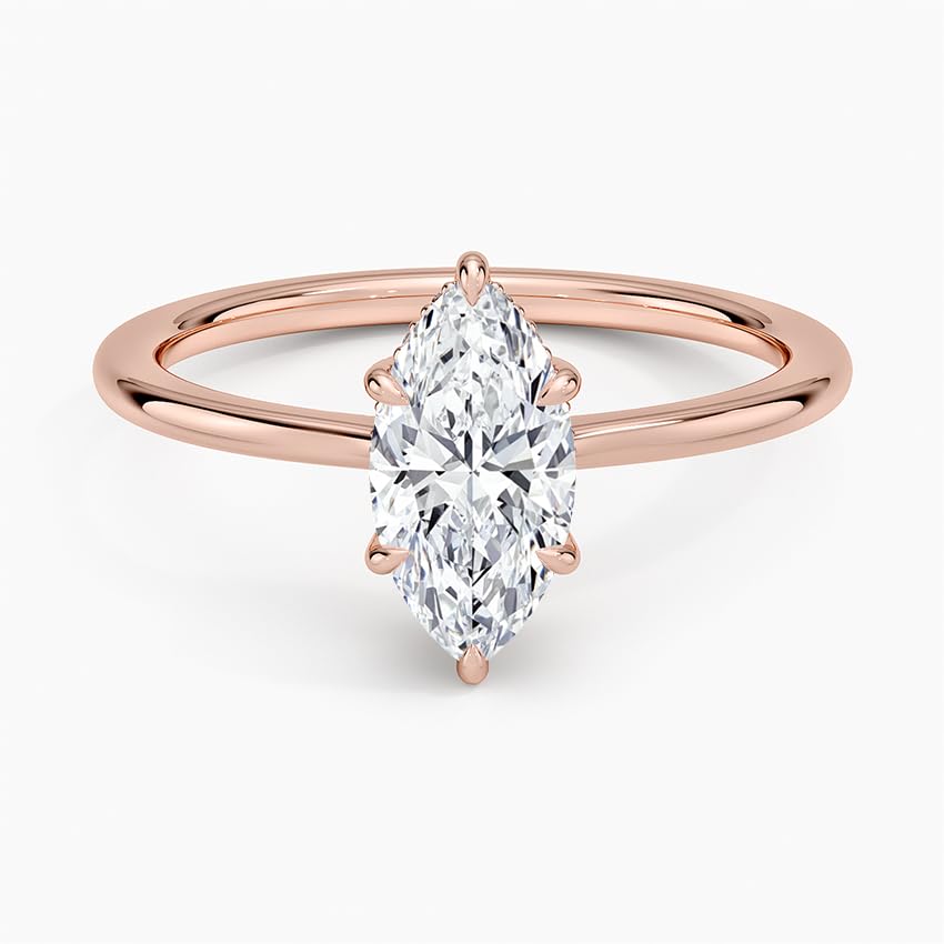 Hidden Halo 1 CT Marquise Cut Lab Grown Diamond Engagement Ring - view 6