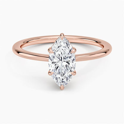 Hidden Halo 1 CT Marquise Cut Lab Grown Diamond Engagement Ring - view 6