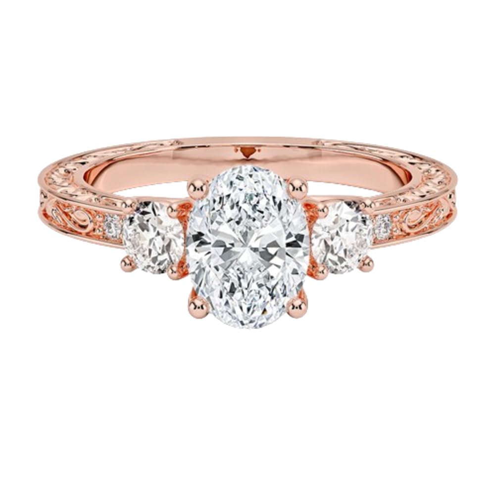 Solitaire 1 CT Oval Cut Lab Grown Diamond Engagement Ring - view 6