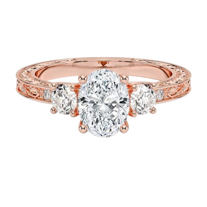 Solitaire 1 CT Oval Cut Lab Grown Diamond Engagement Ring - view 6