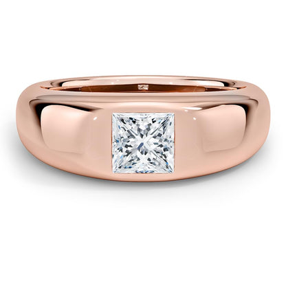 Solitaire 1 CT Princess Cut Lab Grown Diamond Bezel Engagement Ring - view 3