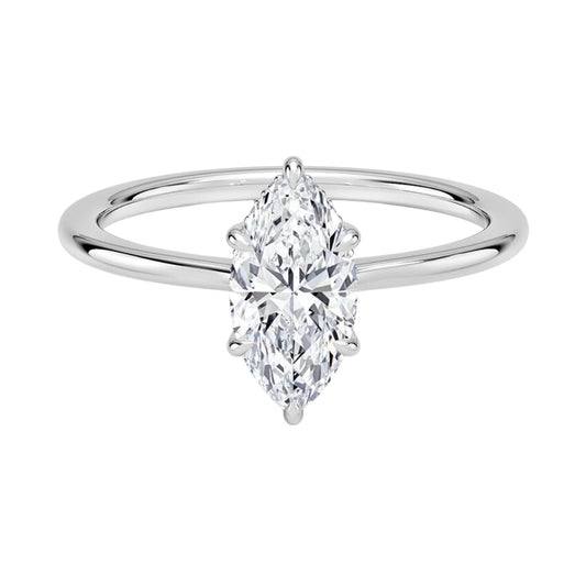Hidden Halo 1 CT Marquise Cut Lab Grown Diamond Engagement Ring - view 1