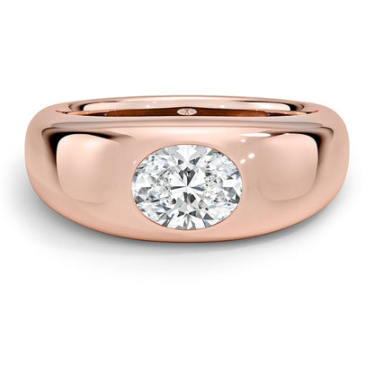 Solitaire 1 CT Oval Cut Lab Grown Diamond Bezel Engagement Ring - view 5