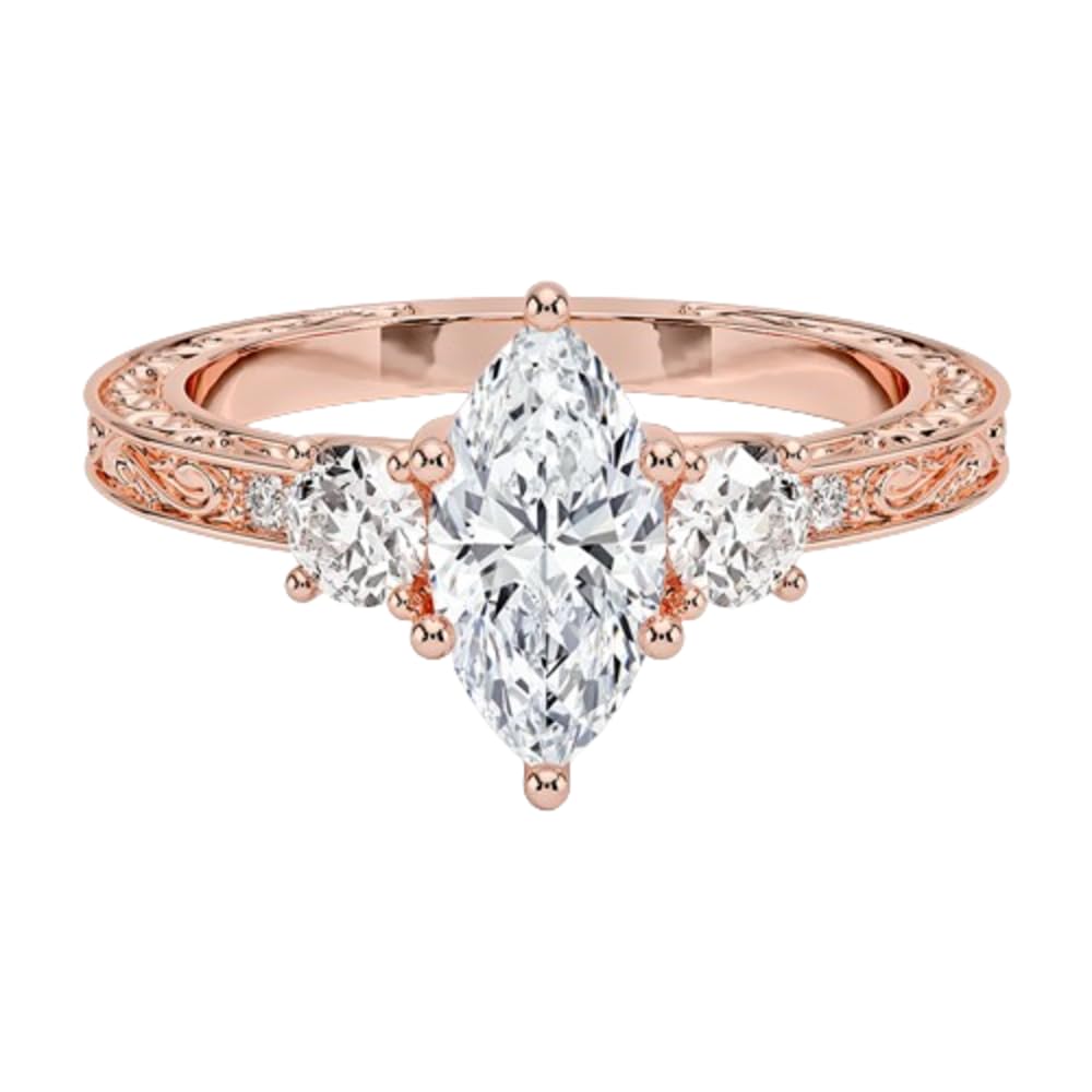 Solitaire 1 CT Marquise Cut Lab Grown Diamond Engagement Ring - view 1