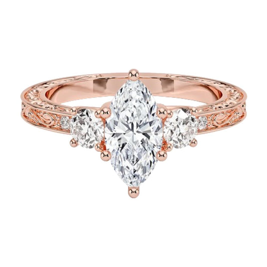 Solitaire 1 CT Marquise Cut Lab Grown Diamond Engagement Ring - view 1