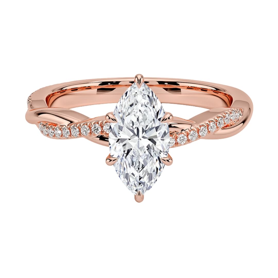 Twisted Vine 1 CT Marquise Cut Lab Grown Diamond Ring - view 1