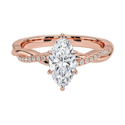 Twisted Vine 1 CT Marquise Cut Lab Grown Diamond Ring - view 1