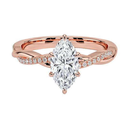 Twisted Vine 1 CT Marquise Cut Lab Grown Diamond Ring - view 1