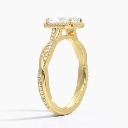 Twisted Band 1 CT Radiant Cut Lab Grown Diamond Engagement Halo Ring - view 2