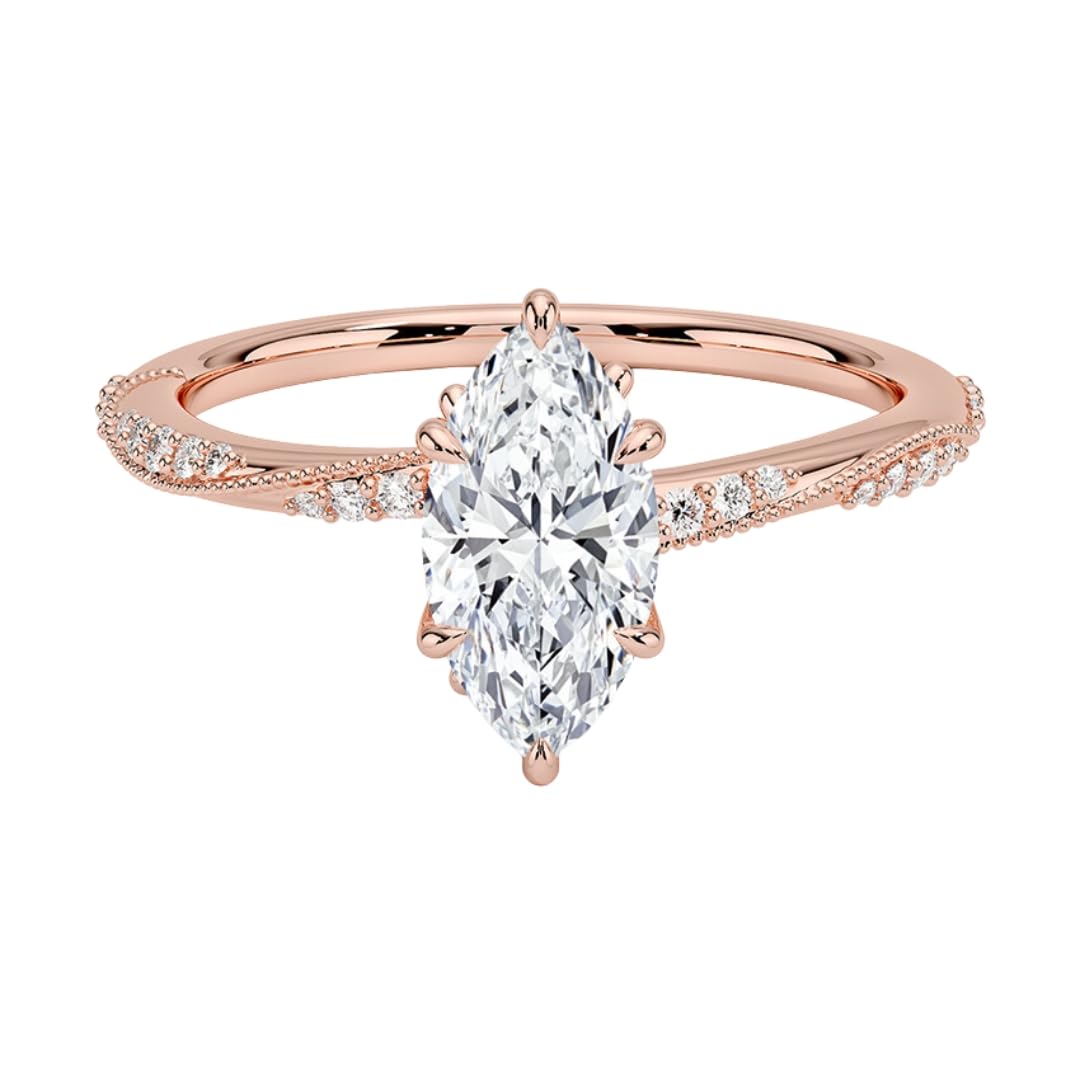 Solitaire 1 CT Marquise Cut Lab Grown Diamond Engagement Ring - view 1