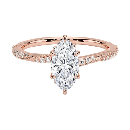 Solitaire 1 CT Marquise Cut Lab Grown Diamond Engagement Ring - view 1