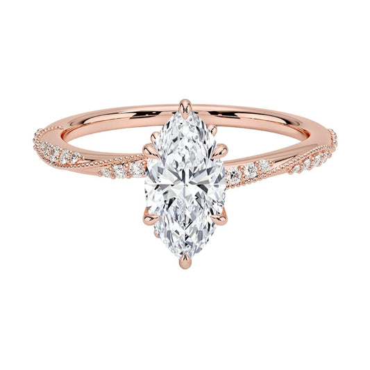 Solitaire 1 CT Marquise Cut Lab Grown Diamond Engagement Ring - view 1