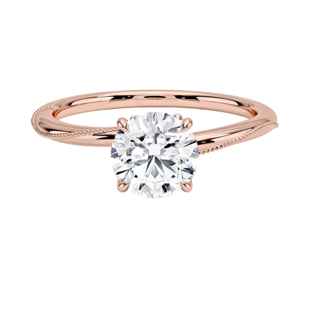 1 CT Round Cut Lab Grown Diamond Engagement Ring - view 6