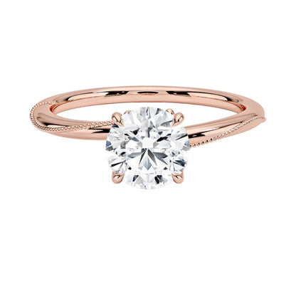 1 CT Round Cut Lab Grown Diamond Engagement Ring - view 6