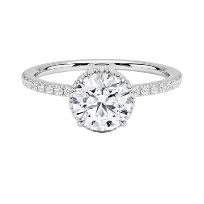 Hidden Halo 1 CT Round Cut Lab Grown Diamond Ring - view 1