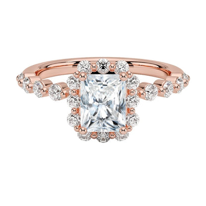Halo 1 CT Radiant Cut Lab Grown Diamond Engagement Ring - view 4