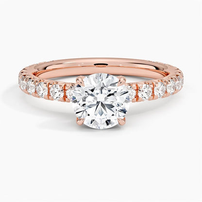 Solitaire 1 CT Round Cut Lab Grown Diamond Engagement Ring - view 4