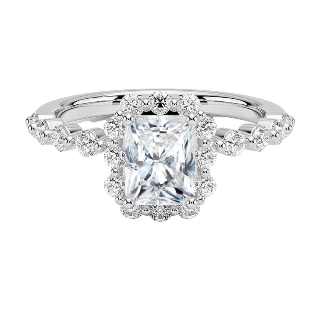 Halo 1 CT Radiant Cut Lab Grown Diamond Engagement Ring - view 6