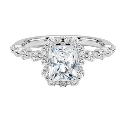 Halo 1 CT Radiant Cut Lab Grown Diamond Engagement Ring - view 6