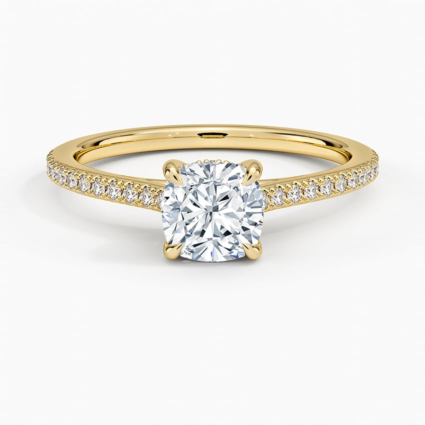 Solitaire 1 CT Cushion Cut Lab Grown Diamond Engagement Ring - view 6