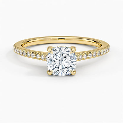 Solitaire 1 CT Cushion Cut Lab Grown Diamond Engagement Ring - view 6