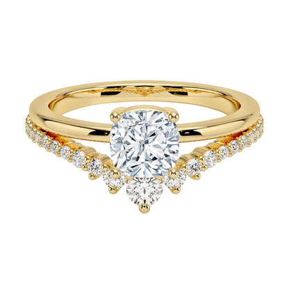 Solitaire 1 CT Cushion Cut Lab Grown Diamond Curved Engagement Ring - view 6
