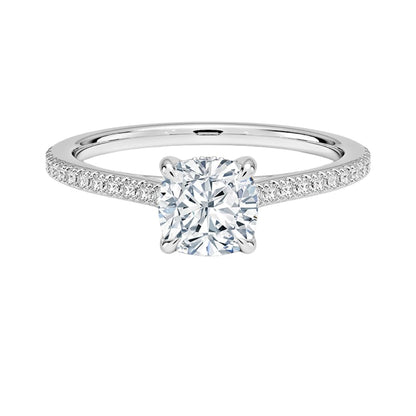 Solitaire 1 CT Cushion Cut Lab Grown Diamond Engagement Ring - view 1