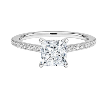 Hidden Halo 1 CT Princess Cut Lab Grown Diamond Engagement Ring - view 1