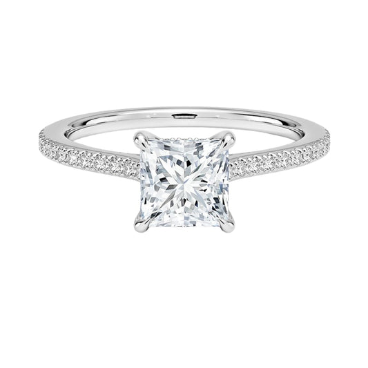 Hidden Halo 1 CT Princess Cut Lab Grown Diamond Engagement Ring - view 1