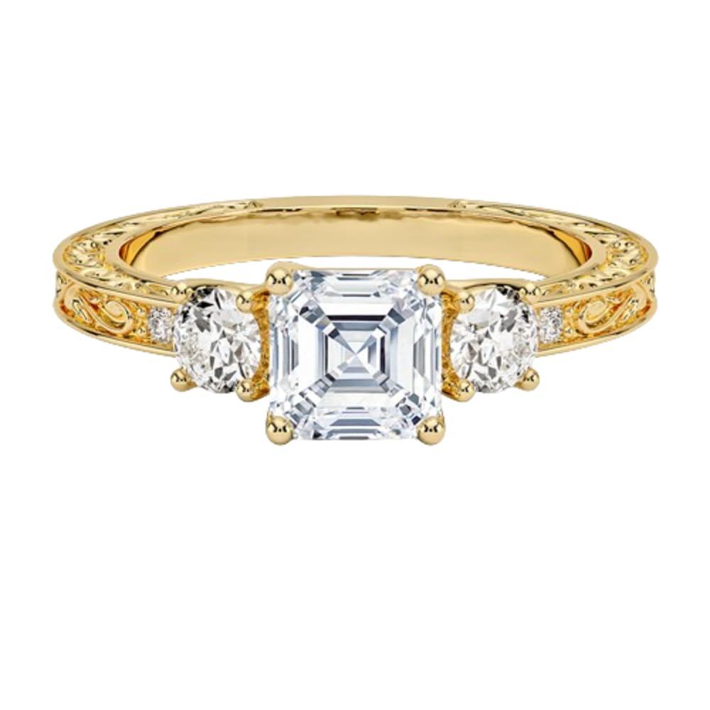 Solitaire 1 CT Asscher Cut Lab Grown Diamond Engagement Ring - view 6