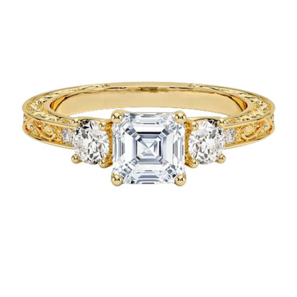 Solitaire 1 CT Asscher Cut Lab Grown Diamond Engagement Ring - view 6