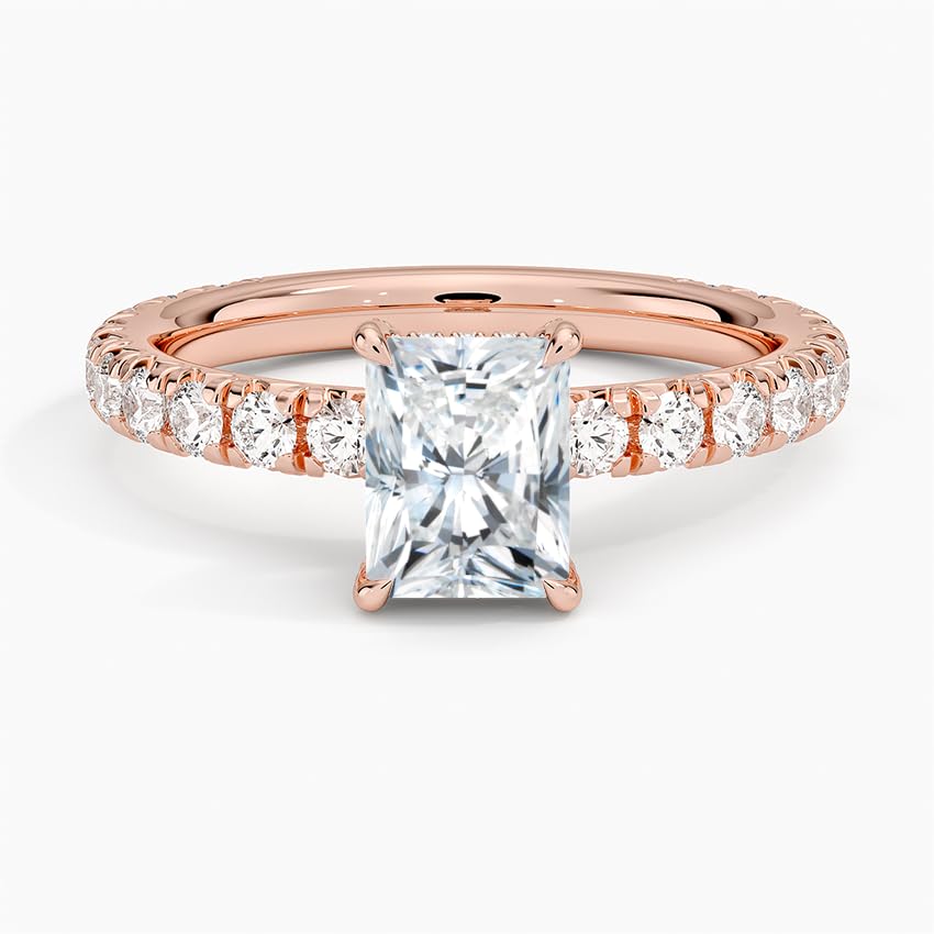 Hidden Halo 1 CT Radiant Cut Lab Grown Diamond Engagement Ring - view 6