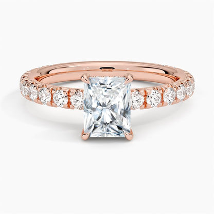 Hidden Halo 1 CT Radiant Cut Lab Grown Diamond Engagement Ring - view 6