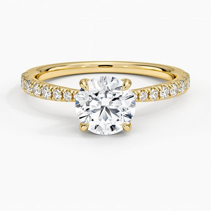 Pave Accents 1 CT Round Cut Lab Grown Diamond Ring - view 5