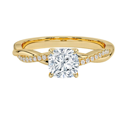 Twisted Vine 1 CT Cushion Cut Lab Grown Diamond Ring - view 1