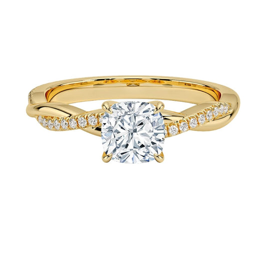 Twisted Vine 1 CT Cushion Cut Lab Grown Diamond Ring - view 1
