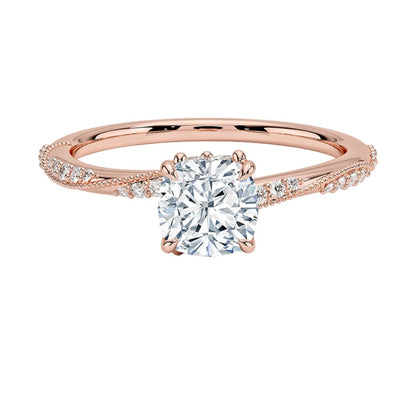Solitaire 1 CT Cushion Cut Lab Grown Diamond Engagement Ring - view 4