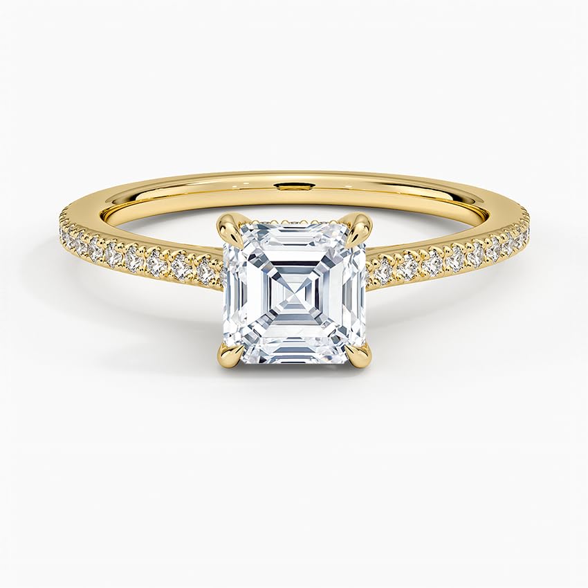 Hidden Halo 1 CT Asscher Cut Lab Grown Diamond Engagement Ring - view 6