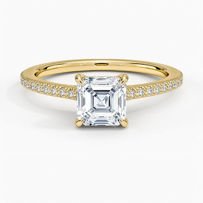 Hidden Halo 1 CT Asscher Cut Lab Grown Diamond Engagement Ring - view 6