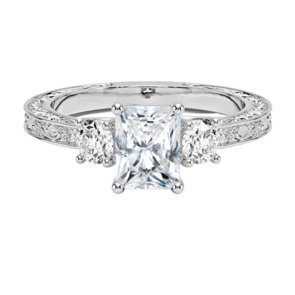 Solitaire 1 CT Radiant Cut Lab Grown Diamond Engagement Ring - view 4