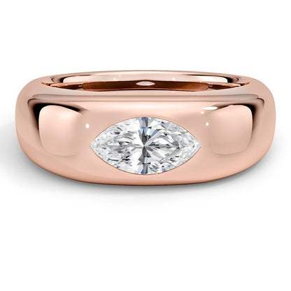 Solitaire 1 CT Marquise Cut Lab Grown Diamond Bezel Engagement Ring - view 1