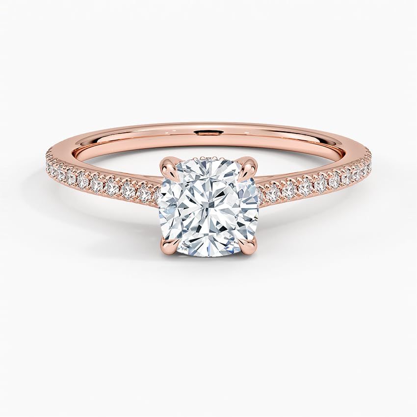 Solitaire 1 CT Cushion Cut Lab Grown Diamond Engagement Ring - view 4