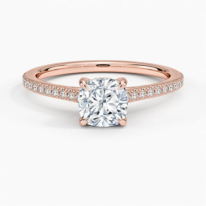 Solitaire 1 CT Cushion Cut Lab Grown Diamond Engagement Ring - view 4